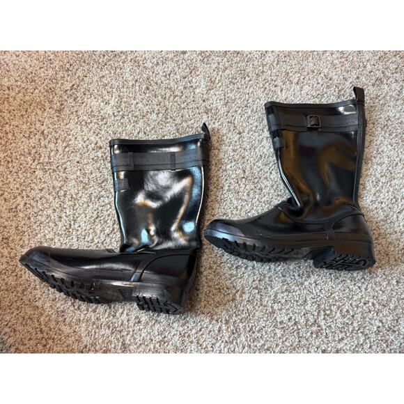 Sperry Top-siders waterproof rain boots, women's size 9, shiny black garden boot - Picture 15 of 16